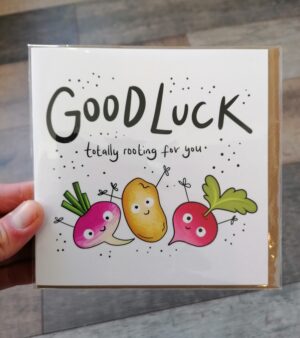 Square Greeting Card - Good Luck. Totally Rooting For You (124028)