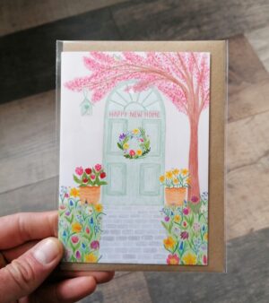 A6 Greeting Card - Spring Floral Door " Happy New Home" (SPDGC137)