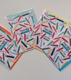 A6 Greeting Card - Best Teacher Of The Year (w/Colourful Pencils) - ABB141