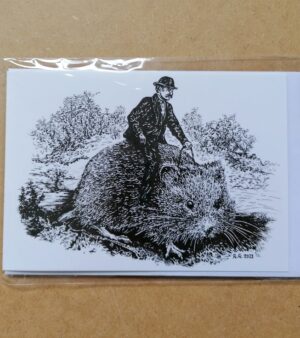 A6 Greeting Card - "Victorian Vole-Riding"
