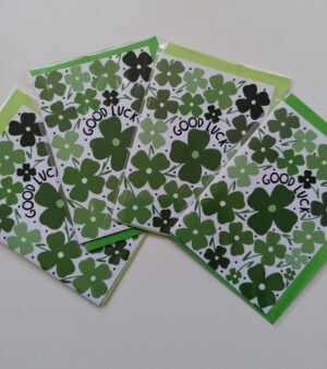A6 Greeting Card - Good Luck (w/ Four-Leaved Clovers) - ABB140