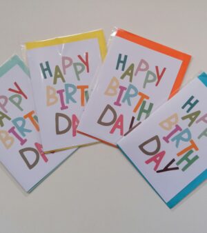 A6 Greeting Card - Happy Birthday (w/ Colourful Letters) - ABB137