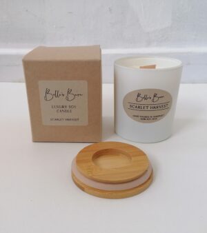 Wood Wick Soy Candle - Scarlet Harvest- White (01SH)