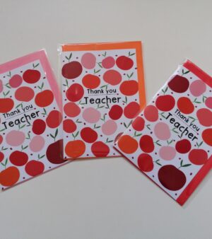 A6 Greeting Card - Thank You Teacher (w/Apples) - ABB142