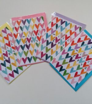A6 Greeting Card - With Love (w/Colourful Hearts) - ABB138
