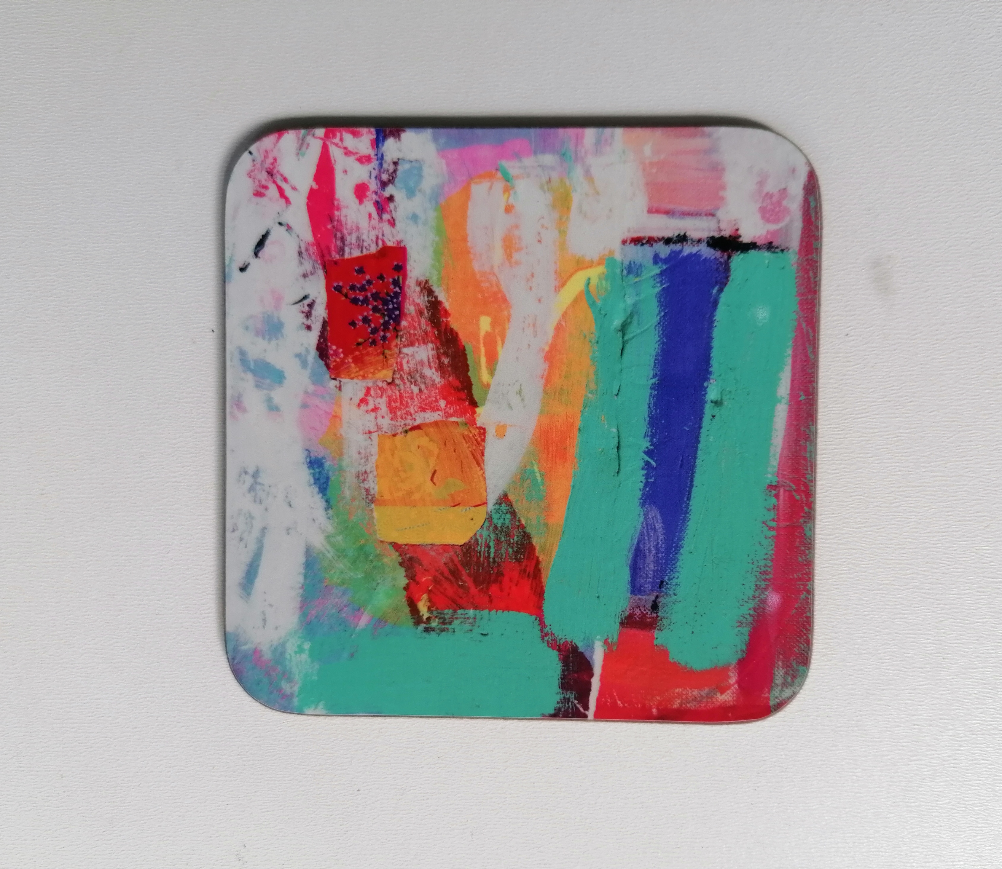 Original 9cm x 9cm Abstract Coaster - Life Laundry III