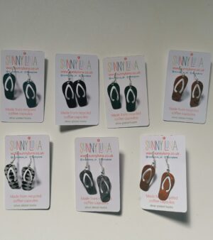 Original Handmade Sandal Earrings Made from Recycled Coffee Capsules- (Various Colours) ABB147