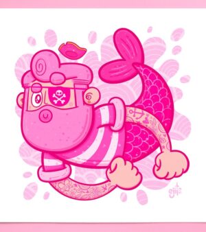 25cm x 25cm Print - "Pink Beard" (PRT-PKBD)