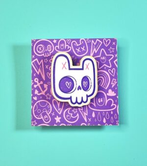 Bunny Skull Wooden Pin (PN-WD-BSKL)