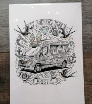 A4 Print - St. Andrew's Park Ice Cream Van (Bristol)