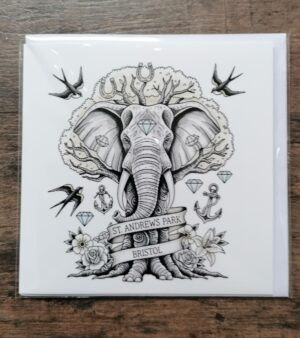 Original Greeting Card 12.5cm x 12.5cm - St. Andrews Park Elephant Tree