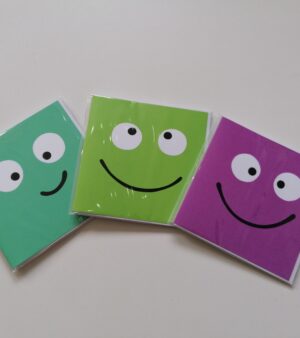 Square Greeting Card 3 Pack - Colourful Smiley Faces (124.102)