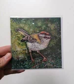 Square Greeting Card - "Firecrest On Fir Tree" (12.5cm x 12.5cm)