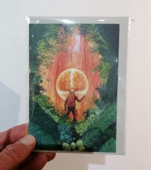 Original A6 Greeting Card - Astronaut Jungle