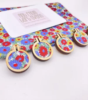 Liberty Fabric Brooch - Floral Embroidery Hoop Pin