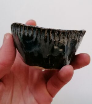 Original Handmade Pottery - Carved Pot (Black)