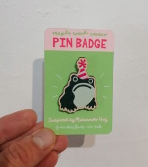 Wooden Badge - Grumpy Frog