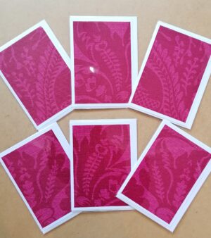 5" x 7" Greeting Card - Red Textile Design (Various Patterns)