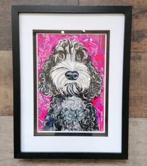 Framed A4 Collage Print - The Pink pup Collage
