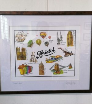 Framed Standard Open Edition Print - Bristol's Best (Black & Brown Frame 45cm x 37.5cm)