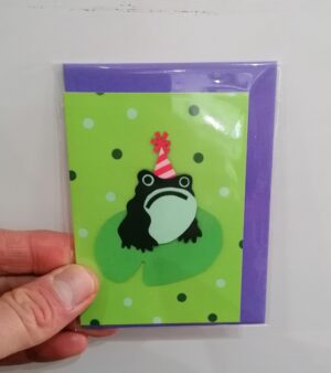 7.5cm x 10cm Mini Greeting Card -  Grumpy Frog