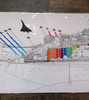 A4 Giclee Print - Concorde & Red Arrows Papercut Illustration (128059)