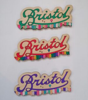 Hand-Painted Bristol Wooden Wall Plaque - Hot Air Balloons & Houses (Various Colours 128057)