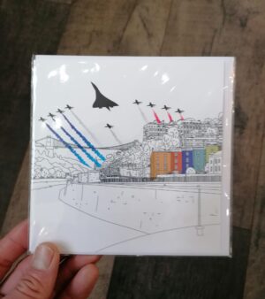 14cm x 14cm Square Greeting Card - Concorde & Red Arrows Card (128035)
