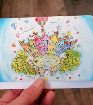 A6 Bristol Greeting Card - Buzzing Bristol (New No Outer Border)