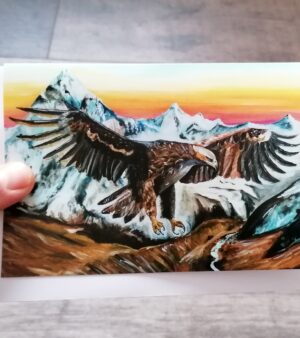 Original A6 Greeting Card - Golden Eagle
