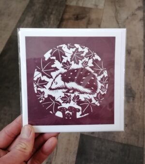 14cm x 14cm Square Greeting Card - Hedgehog (128004)