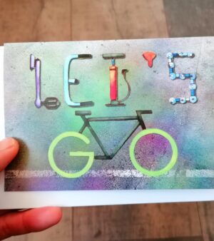Original A6 Greeting Card - Let's Go (Bicycle Themed)