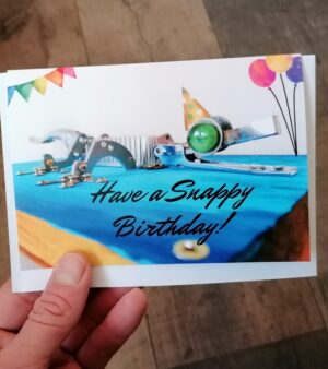 A6 Greeting Card - Have A Snappy Birthday! (Recycled Alligator Robot)