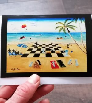Original A6 Greeting Card - War Is Over (Chess w/Black Border)