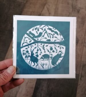 14cm x 14cm Square Greeting Card - Endangered Species (Squirrel/Bat/Dormouse/Hare/Hedgehog)128046