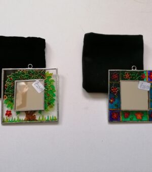 Small Mirror With Velvet Bag (Various Colours and Designs)