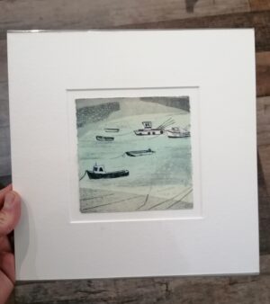 25cm x 25cm Limited Edition Mounted Etching - Harbour