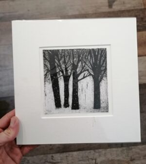23cm x 23cm Limited Edition Mounted Etching - Harsh Winter