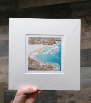 30cm x 30cm Mounted Giclee Print - Porthcurno (Cornwall)