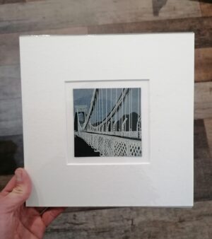 23cm x 23cm Limited Edition Mounted Etching - Suspension Bridge (Close-Up)
