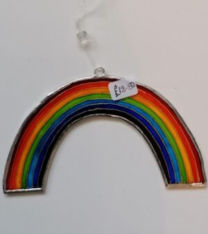 Hanging Painted Glass Decoration - Large Rainbow