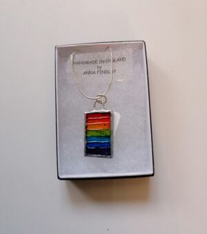 Painted Glass Rainbow Coloured Pendant