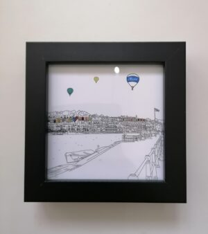 Mini Framed Bristol Print - Cliftonwood & Cabot Tower (Black Frame 128051)