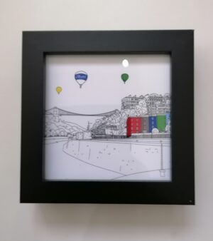 Mini Framed Bristol Print - Clifton Suspension Bridge (Black Frame 128049)