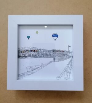 Mini Framed Bristol Print - Cliftonwood & Cabot Tower (White Frame 128051)