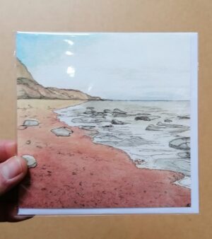 14cm x 14cm Square Greeting Card - Eype Bay (EB001)