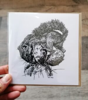 Greeting Card - "Harris' Ground Squirrel on prickly Pear" (15cm x 15cm)