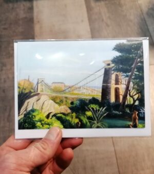 A6 Bristol Themed Greeting Card - Clifton Bridge - Winter