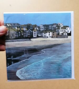 14cm x 14cm Square Greeting Card - St Ives Harbour (SIH002)