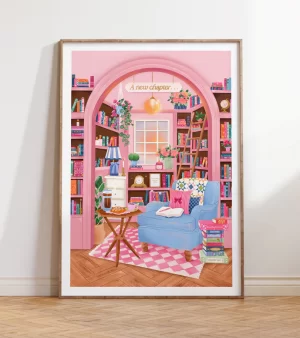 Original Unframed A4 Print - Reading Nook